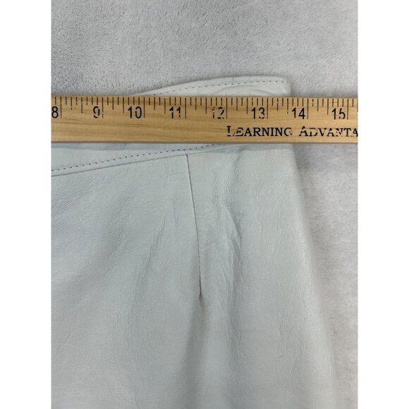 The Leather Factory Skirt Womens 7/8 White Leather Lined Midi Made in USA - Picture 7 of 9
